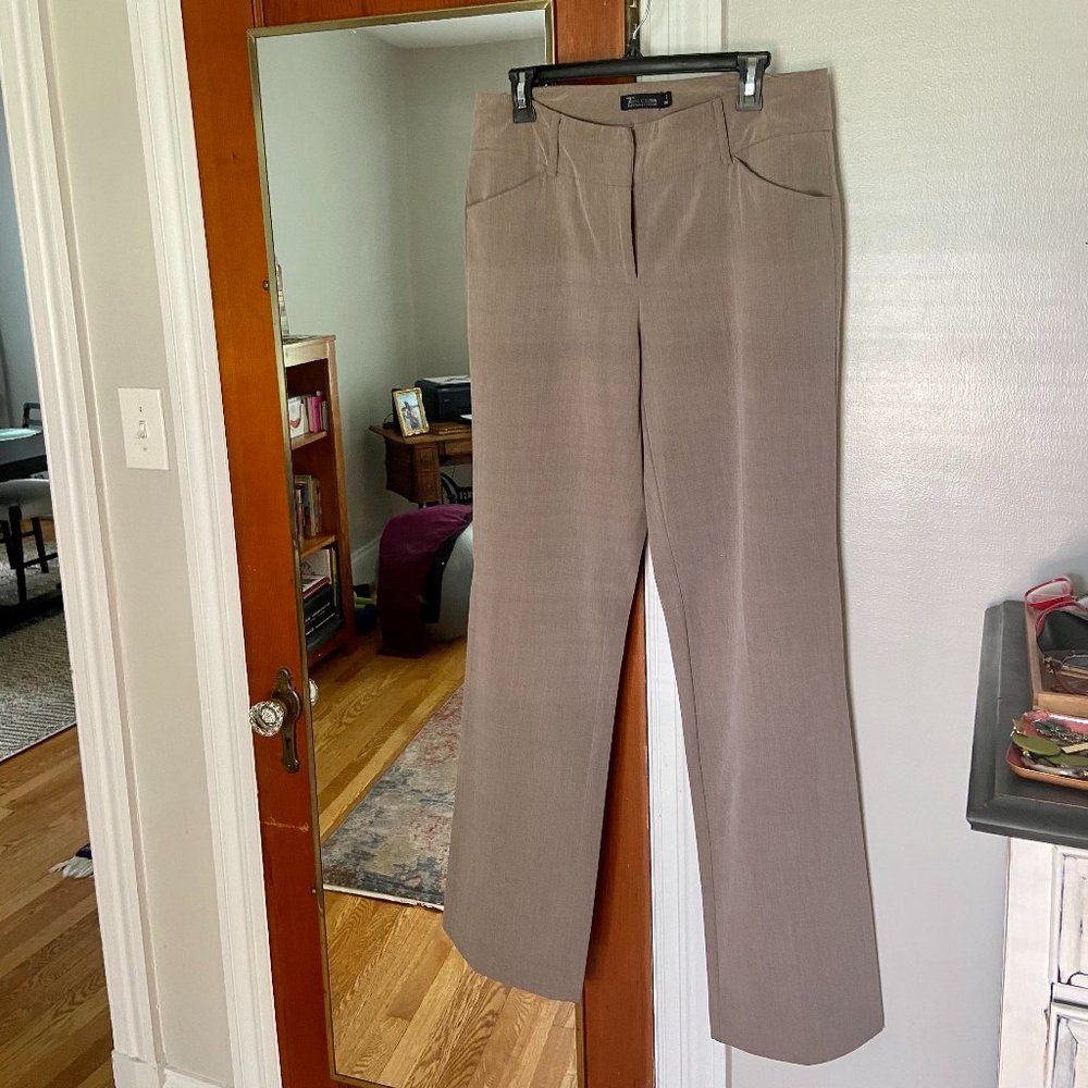New York & Company Stone Brown Stretch Dress Pants Trousers [8 TALL]